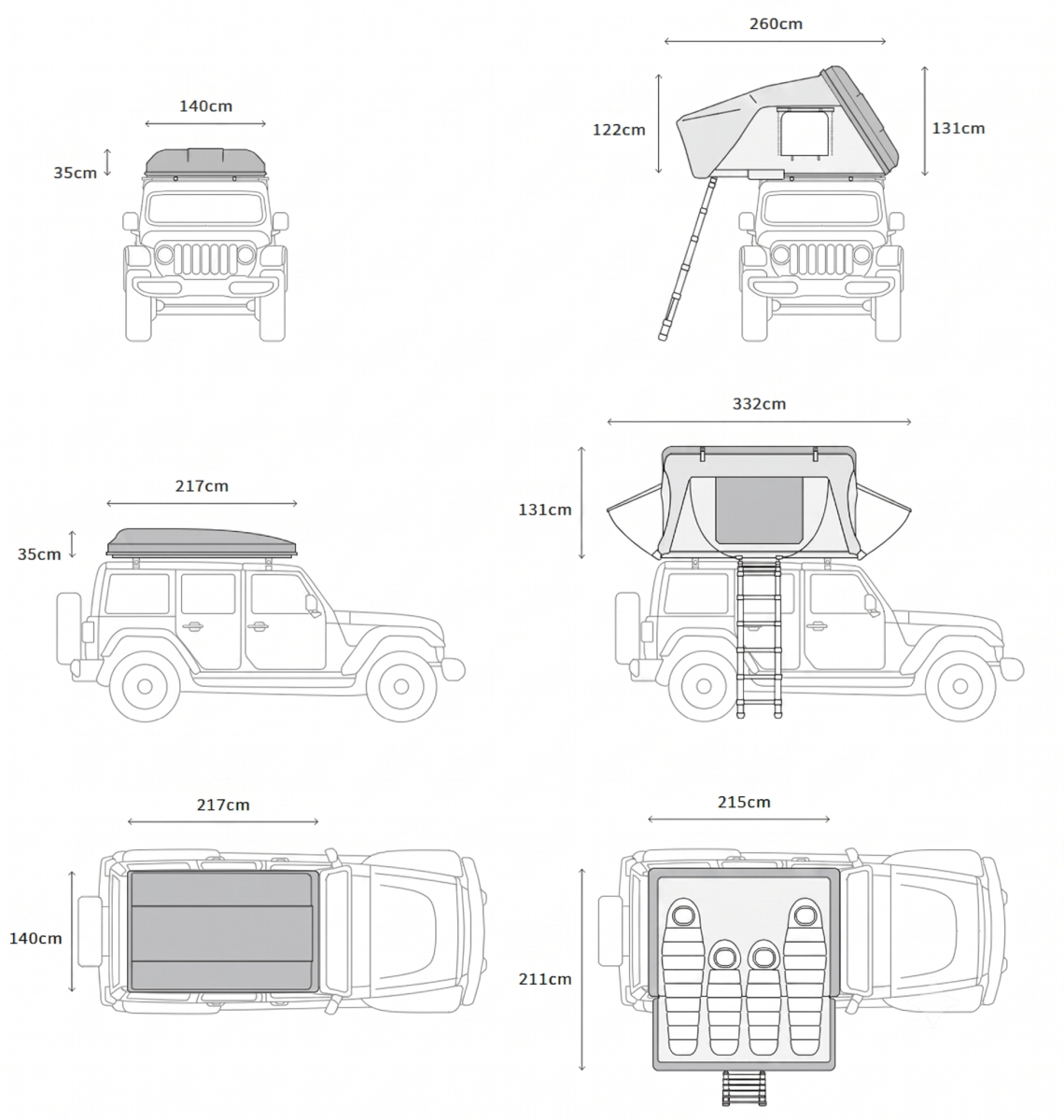 Cort de plafon auto iKamper Skycamp 4.0 Quad