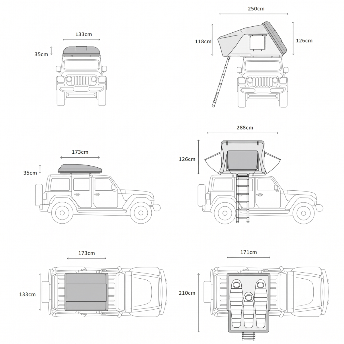 Cort de plafon auto iKamper Skycamp 4.0 Trio