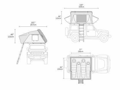 Cort de plafon iKamper SKYCAMP 2.0 + încuietori și support pantofi CADOU!